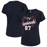 Girls Youth Rob Gronkowski Navy New England Patriots Sonic Heart Player Name & Number Dolman T-Shirt