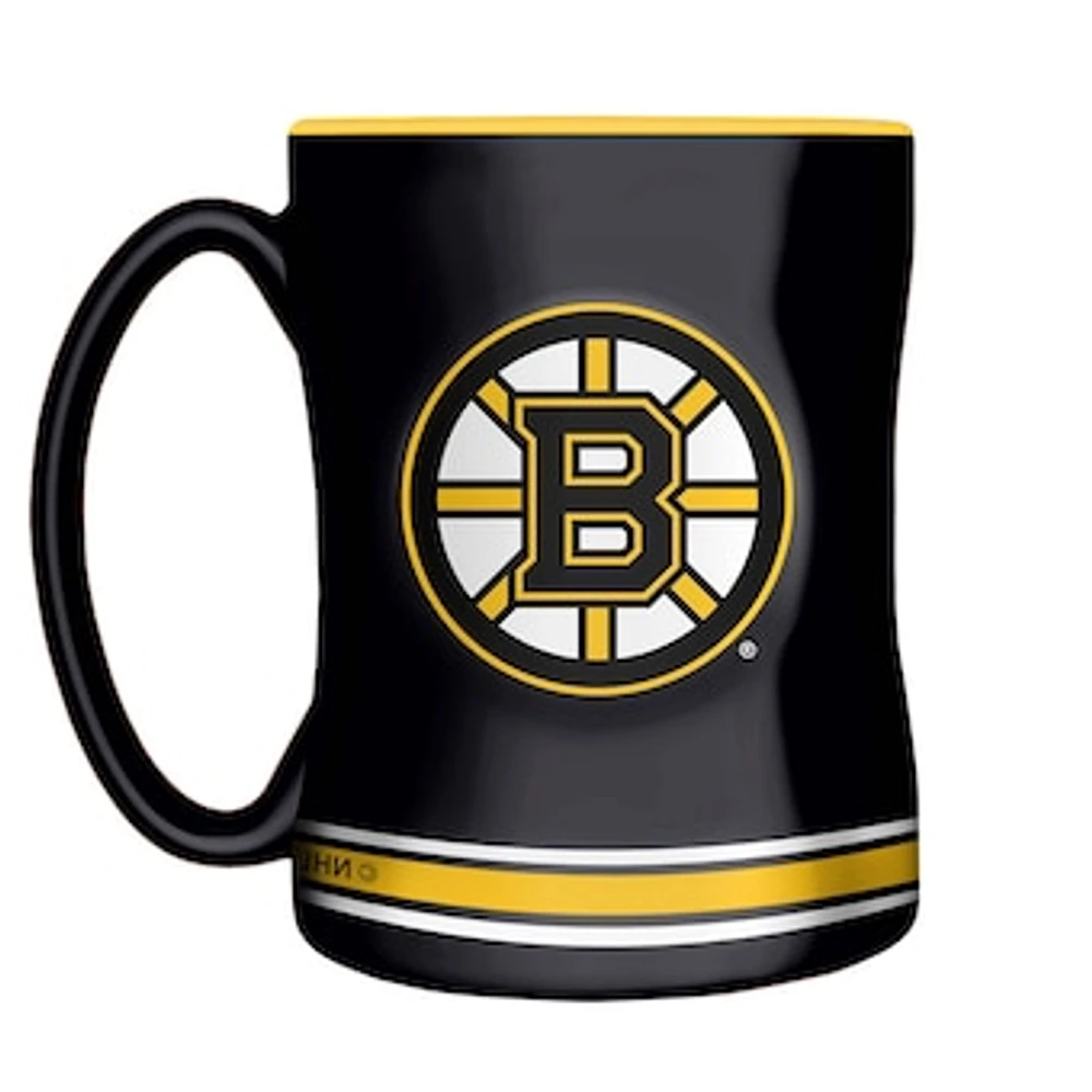 Black Boston Bruins Sculpted Relief Mug