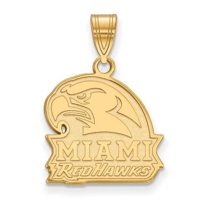 Miami University RedHawks Gold-Plated Medium Mascot Pendant