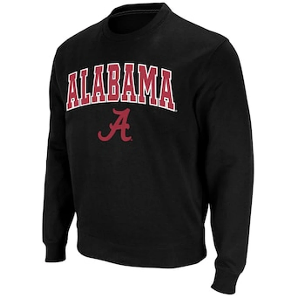 Men's Colosseum Black Alabama Crimson Tide Arch & Logo Crew Neck Sweatshirt