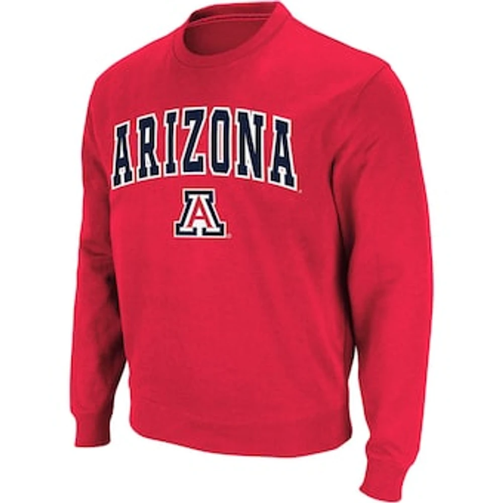 Men's Colosseum Arizona Wildcats Arch & Logo Crew Neck Sweatshirt