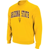 Men's Colosseum Gold Arizona State Sun Devils Arch & Logo Crew Neck Sweatshirt