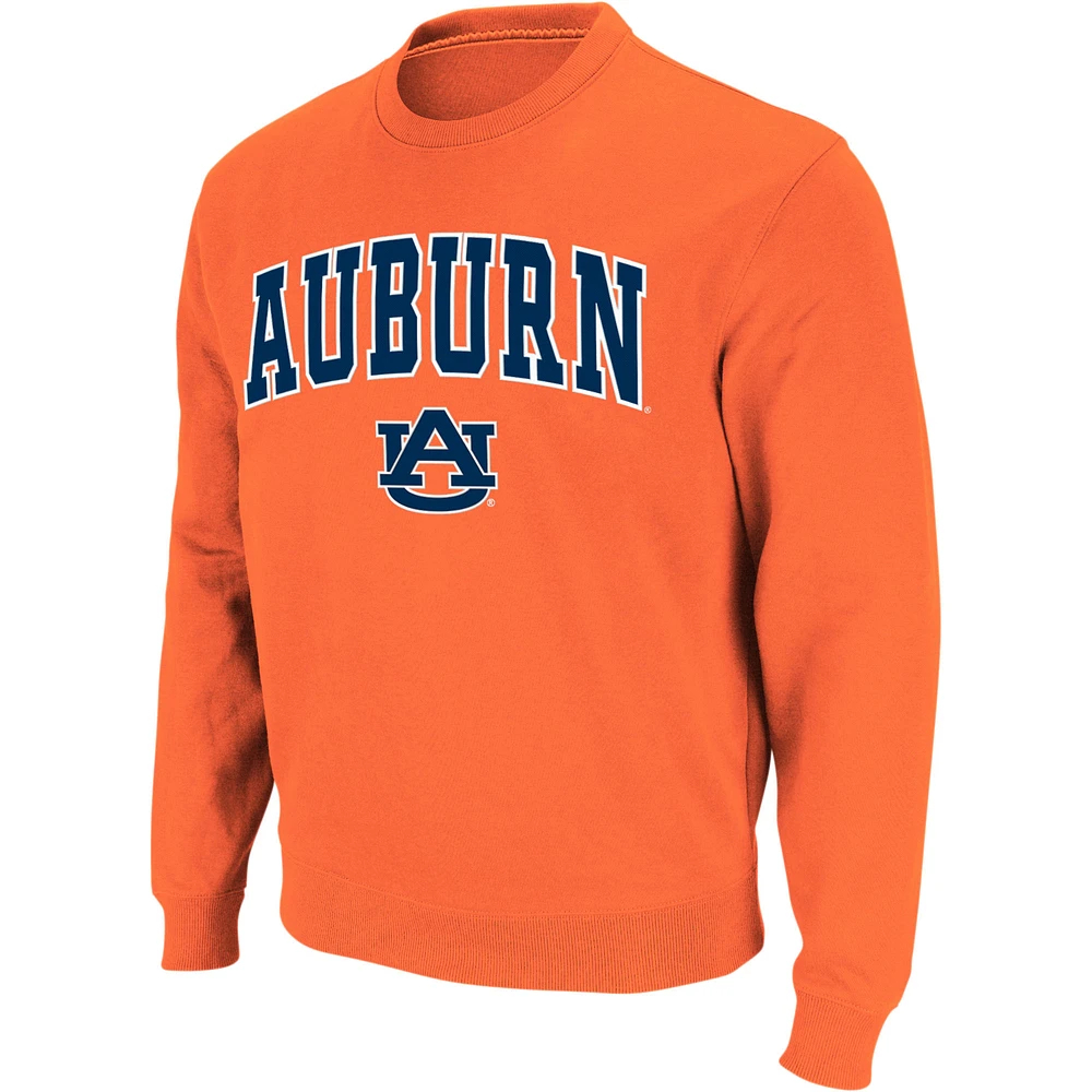 Men's Colosseum Orange Auburn Tigers Arch & Logo Crew Neck Sweatshirt