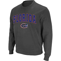 Men's Colosseum Charcoal Florida Gators Arch & Logo Crew Neck Sweatshirt