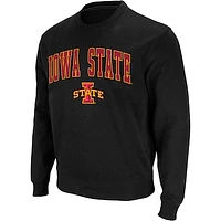 Men's Colosseum Black Iowa State Cyclones Arch & Logo Crew Neck Sweatshirt