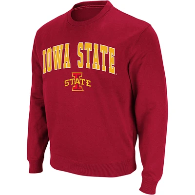 Men's Colosseum Cardinal Iowa State Cyclones Arch & Logo Crew Neck Sweatshirt