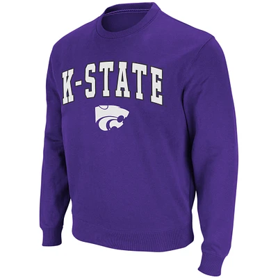 Men's Colosseum Kansas State Wildcats Arch & Logo Crew Neck Sweatshirt