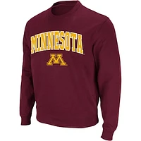 Men's Colosseum Maroon Minnesota Golden Gophers Arch & Logo Crew Neck Sweatshirt