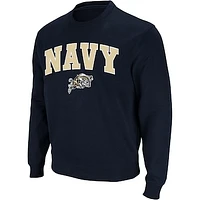 Men's Colosseum Navy Midshipmen Arch & Logo Crew Neck Sweatshirt