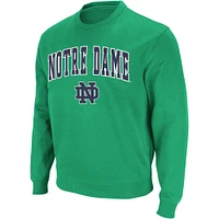 Men's Colosseum Kelly Green Notre Dame Fighting Irish Arch & Logo Crew Neck Sweatshirt