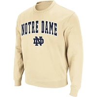 Men's Colosseum Gold Notre Dame Fighting Irish Arch & Logo Crew Neck Sweatshirt