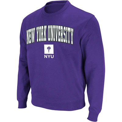 Men's Colosseum Purple NYU Violets Arch & Logo Crew Neck Sweatshirt