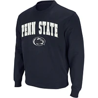 Men's Colosseum Navy Penn State Nittany Lions Arch & Logo Crew Neck Sweatshirt