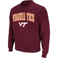 Men's Colosseum Maroon Virginia Tech Hokies Arch & Logo Crew Neck Sweatshirt