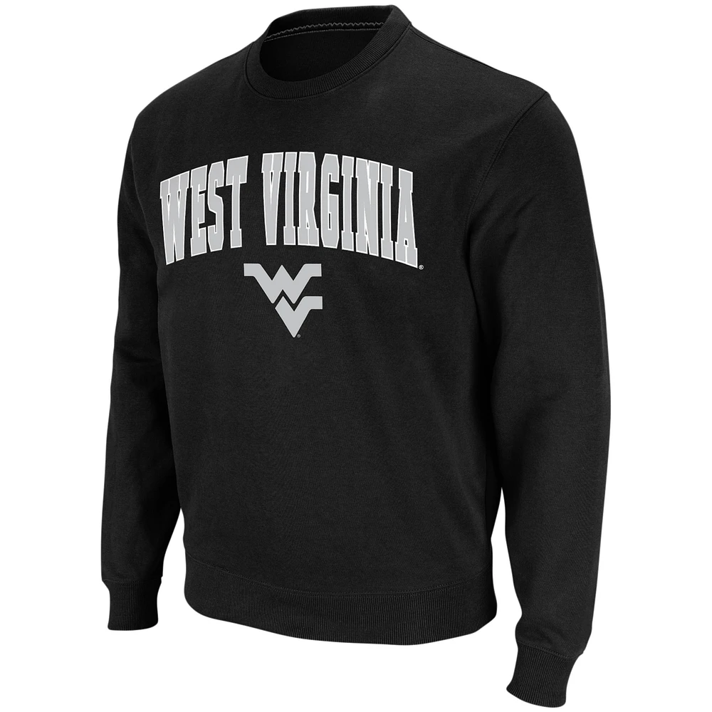 Men's Colosseum West Virginia Mountaineers Arch & Logo Crew Neck Sweatshirt