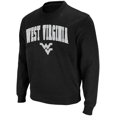 Men's Colosseum West Virginia Mountaineers Arch & Logo Crew Neck Sweatshirt