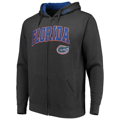 Men's Colosseum Charcoal Florida Gators Arch & Logo Full-Zip Hoodie