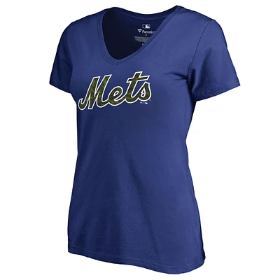 Women's Royal New York Mets Armed Forces Wordmark T-Shirt