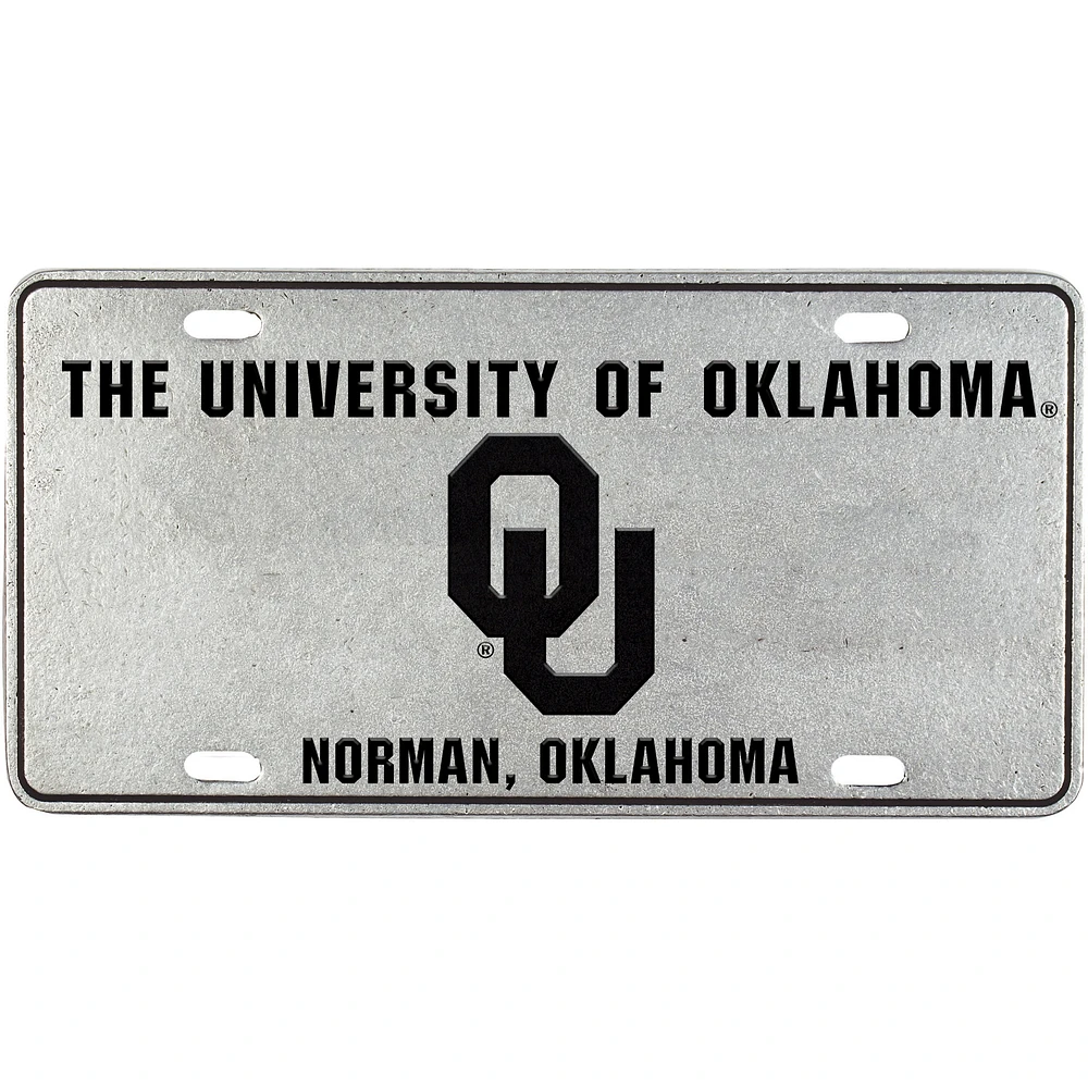 Pewter Oklahoma Sooners Rectangle License Plate