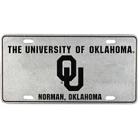 Pewter Oklahoma Sooners Rectangle License Plate