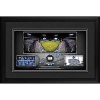 Los Angeles Dodgers Framed 10" x 18" Stadium Panoramic Collage with a Piece of Game-Used Baseball - Limited Edition of 500