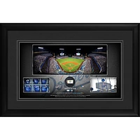 Los Angeles Dodgers Framed 10" x 18" Stadium Panoramic Collage with a Piece of Game-Used Baseball - Limited Edition of 500
