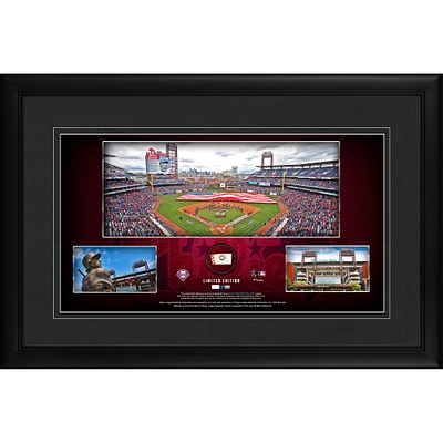 Philadelphia Phillies Framed 10" x 18" Stadium Panoramic Collage with a Piece of Game-Used Baseball - Limited Edition of 500