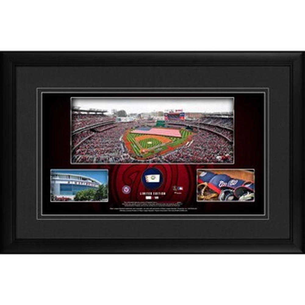 Washington Nationals Framed 10" x 18" Stadium Panoramic Collage with a Piece of Game-Used Baseball - Limited Edition of 500