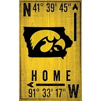 Iowa Hawkeyes 11" x 19" Coordinate Sign