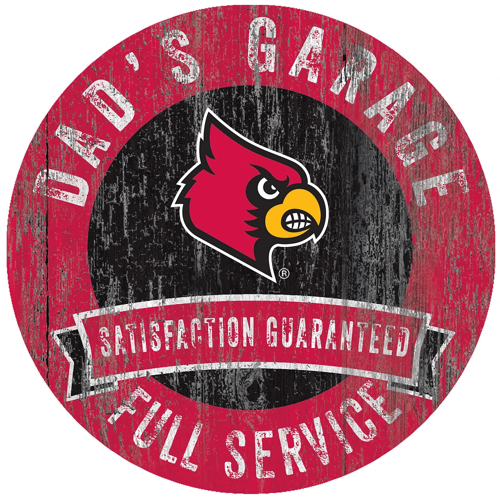 Louisville Cardinals 12" x 12" Dad's Garage Sign