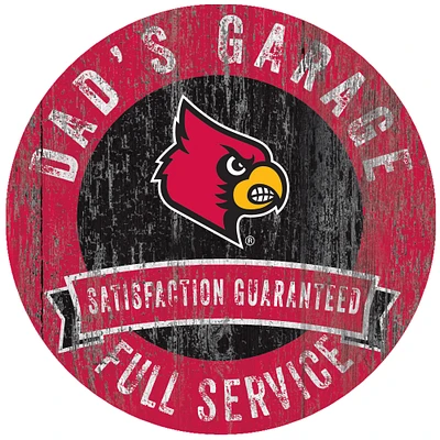 Louisville Cardinals 12" x 12" Dad's Garage Sign