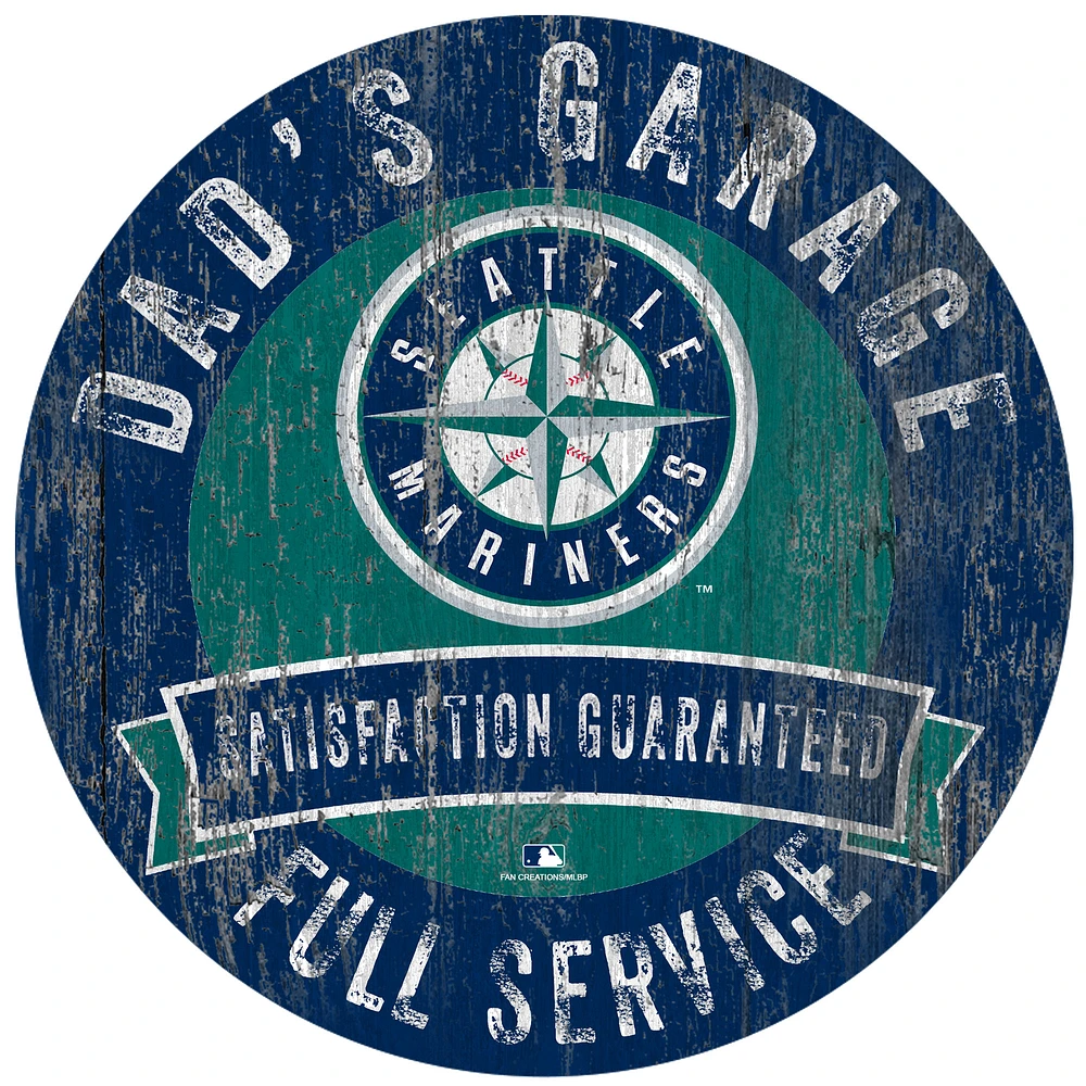 Seattle Mariners 12" x 12" Dad's Garage Sign