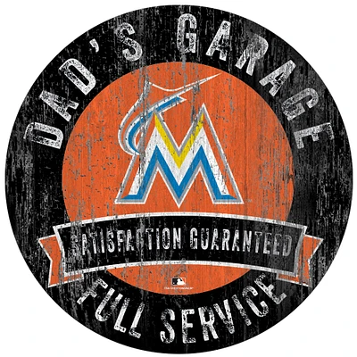 Miami Marlins 12" x 12" Dad's Garage Sign