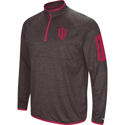 Men's Colosseum Black Indiana Hoosiers Amnesia Lightweight Quarter-Zip Pullover