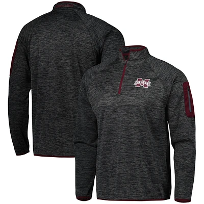 Men's Colosseum Black Mississippi State Bulldogs Amnesia Lightweight Quarter-Zip Pullover