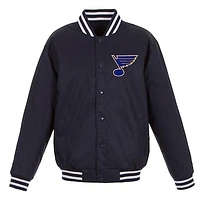 Men's JH Design Navy St. Louis Blues Front Hit Poly Twill Jacket