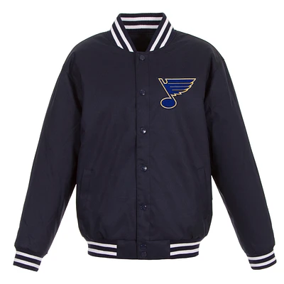 Men's JH Design Navy St. Louis Blues Front Hit Poly Twill Jacket