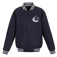 Men's JH Design Navy Vancouver Canucks Front Hit Poly Twill Jacket