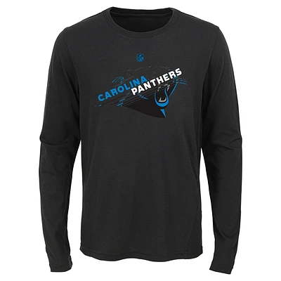 Youth Black Carolina Panthers Flux Ultra Long Sleeve T-Shirt