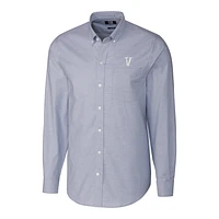 Men's Cutter & Buck Light Blue Villanova Wildcats Stretch Vault Logo Oxford Long Sleeve Shirt