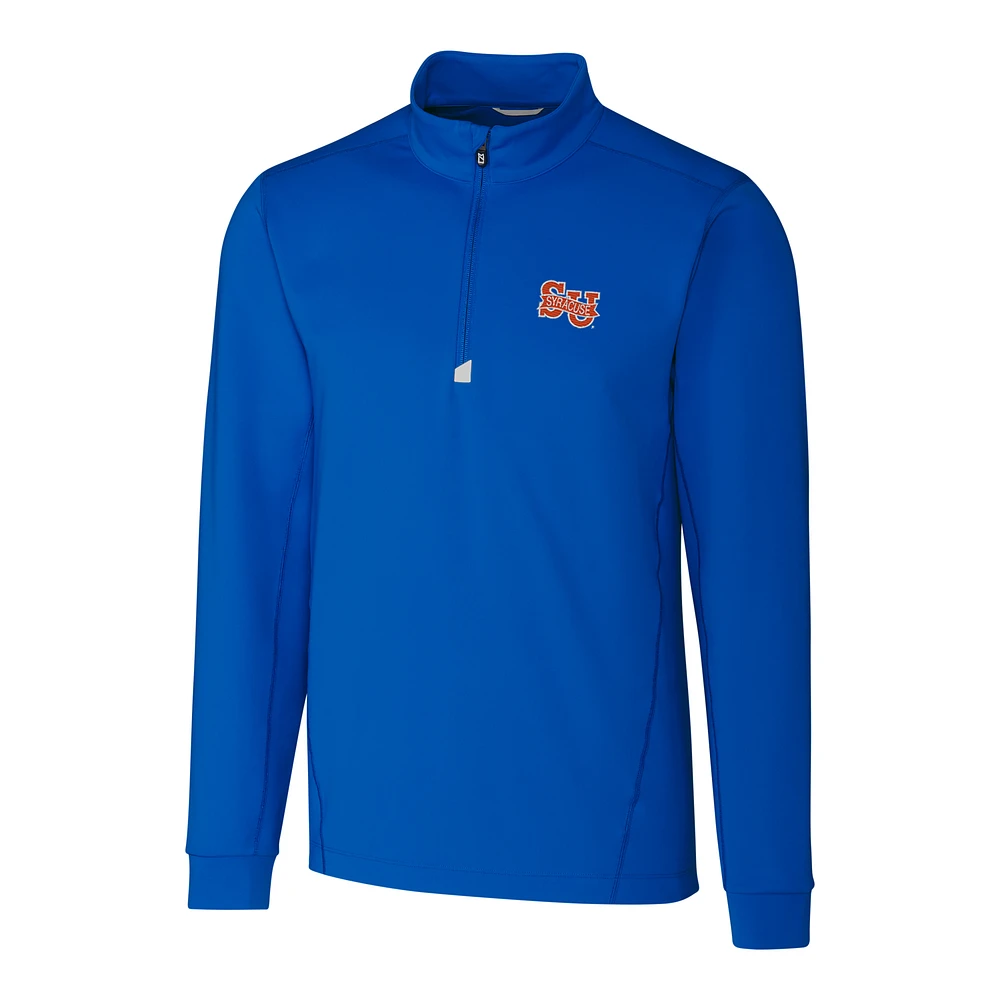 Men's Cutter & Buck Blue Syracuse Orange Traverse Vault Logo Half-Zip Jacket