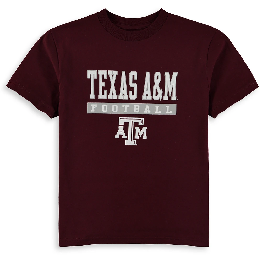 Youth Champion Maroon Texas A&M Aggies Football Drop T-Shirt