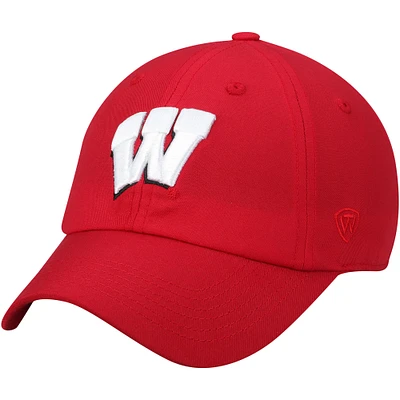 Men's Top of the World Wisconsin Badgers Primary Logo Staple Adjustable Hat