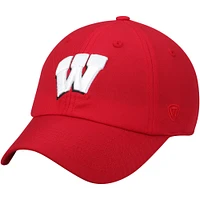 Men's Top of the World Wisconsin Badgers Primary Logo Staple Adjustable Hat