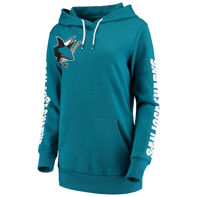 Women's G-III 4Her by Carl Banks Teal San Jose Sharks 12th Inning Pullover Hoodie