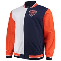 Men's Mitchell & Ness Navy/White Chicago Bears Big Tall Team History 2.0 Warm-Up Jacket