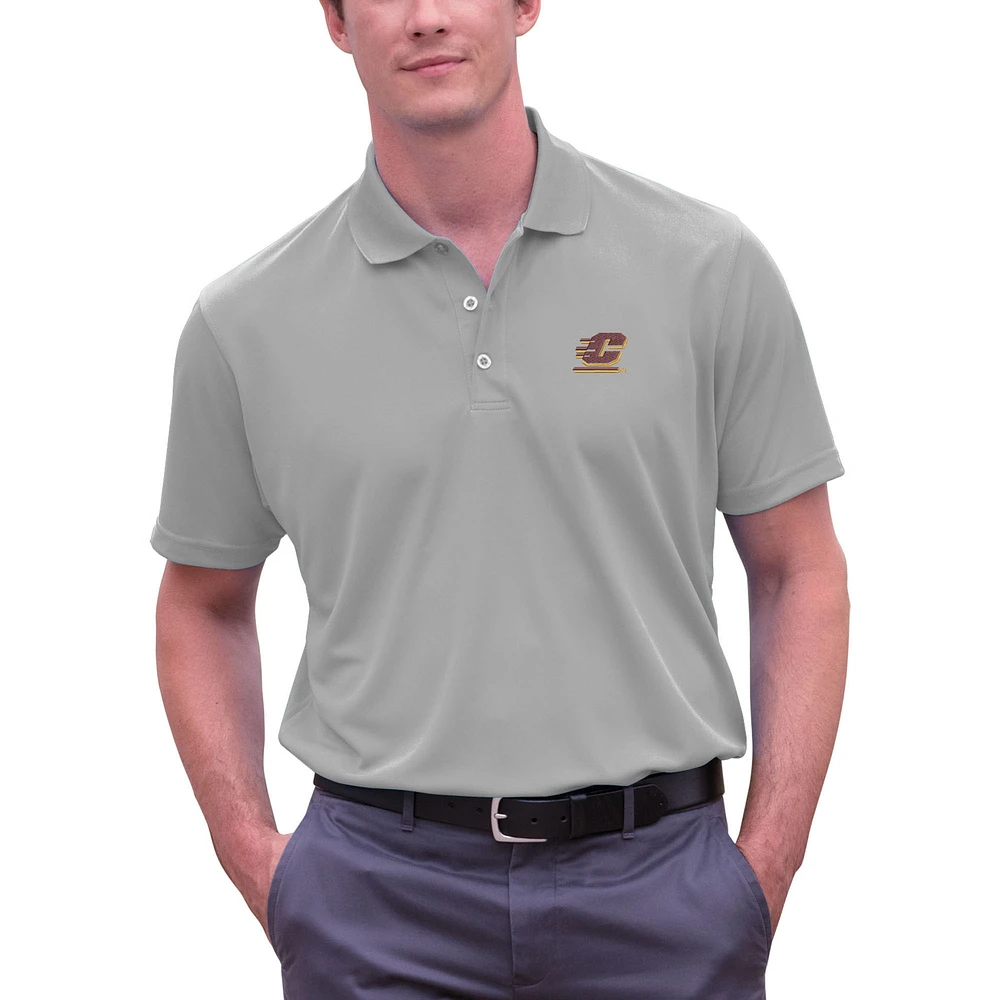 Men's Gray Cent. Michigan Chippewas Big & Tall Vansport Omega Tech Polo