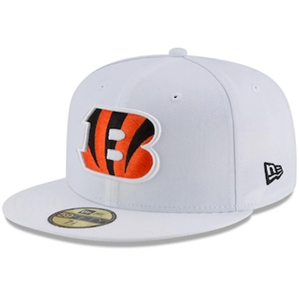 Men's New Era White Cincinnati Bengals Omaha 59FIFTY Fitted Hat