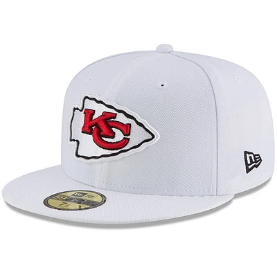 Men's New Era White Kansas City Chiefs Omaha 59FIFTY Fitted Hat