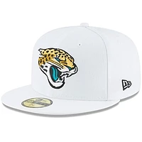 Men's New Era White Jacksonville Jaguars Omaha 59FIFTY Fitted Hat